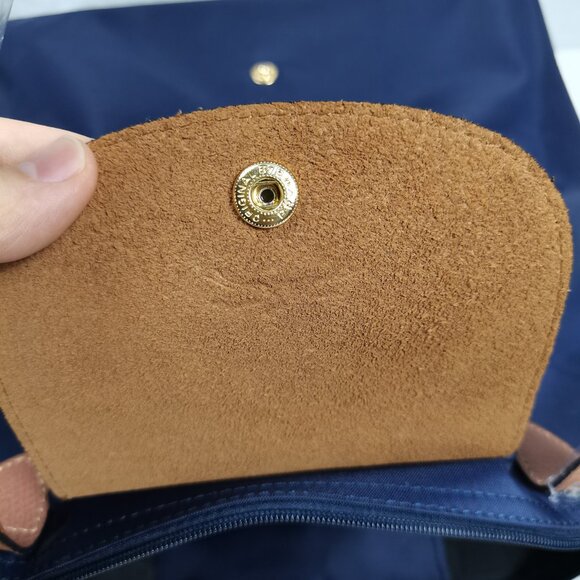 NWT Longchamp Le Pliage Original Large Shoulder Nylon Bag Tote Navy Blue - Picture 5 of 7